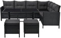 Rattan Garden Lounge Set with Corner Sofa & Dining Table