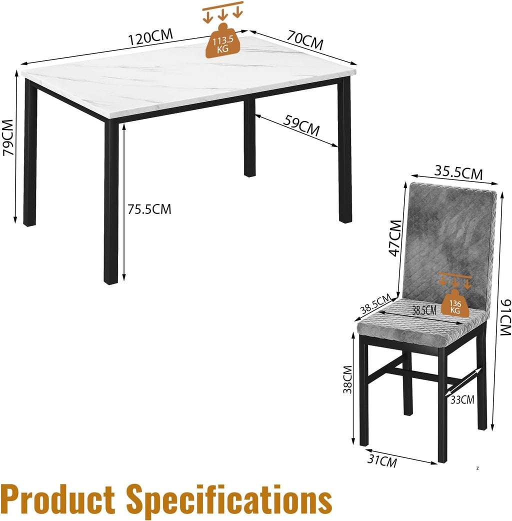 Dining Table and Chairs Set 4
