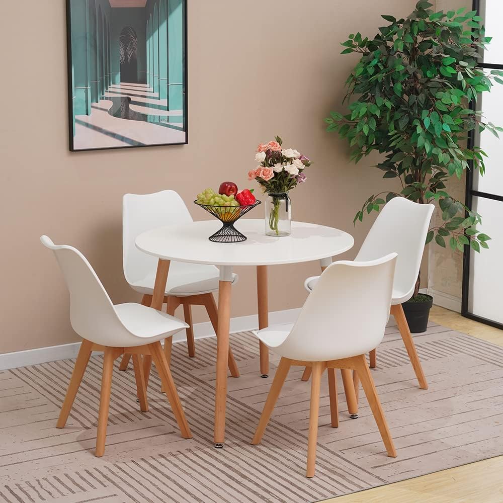 Round Dining Table and Chairs Set 4