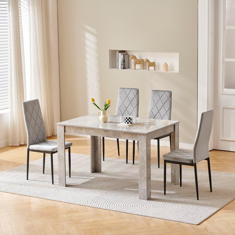 Wood Dining Table and Chairs Set of 4