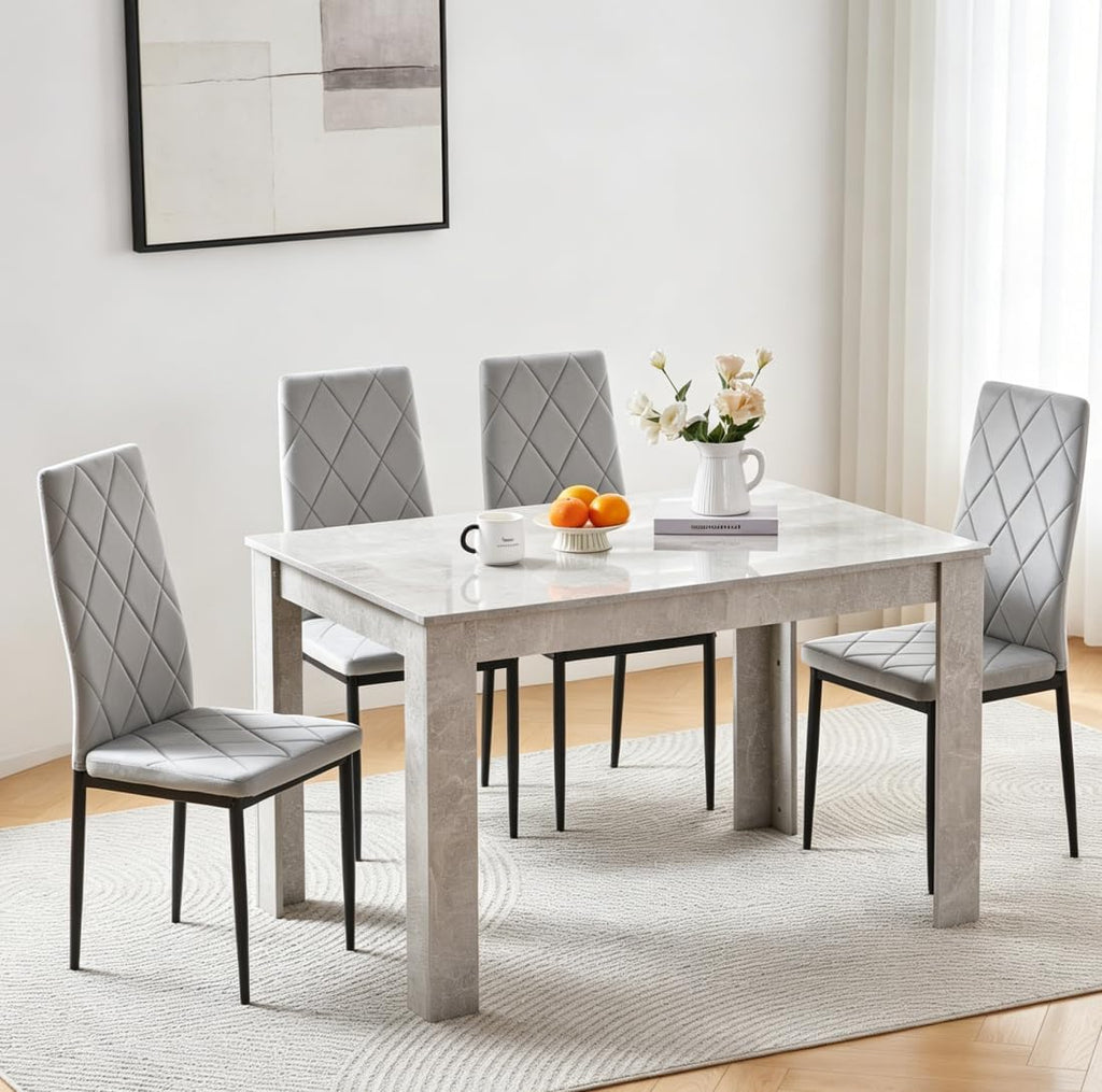 Wood Dining Table and Chairs Set of 4
