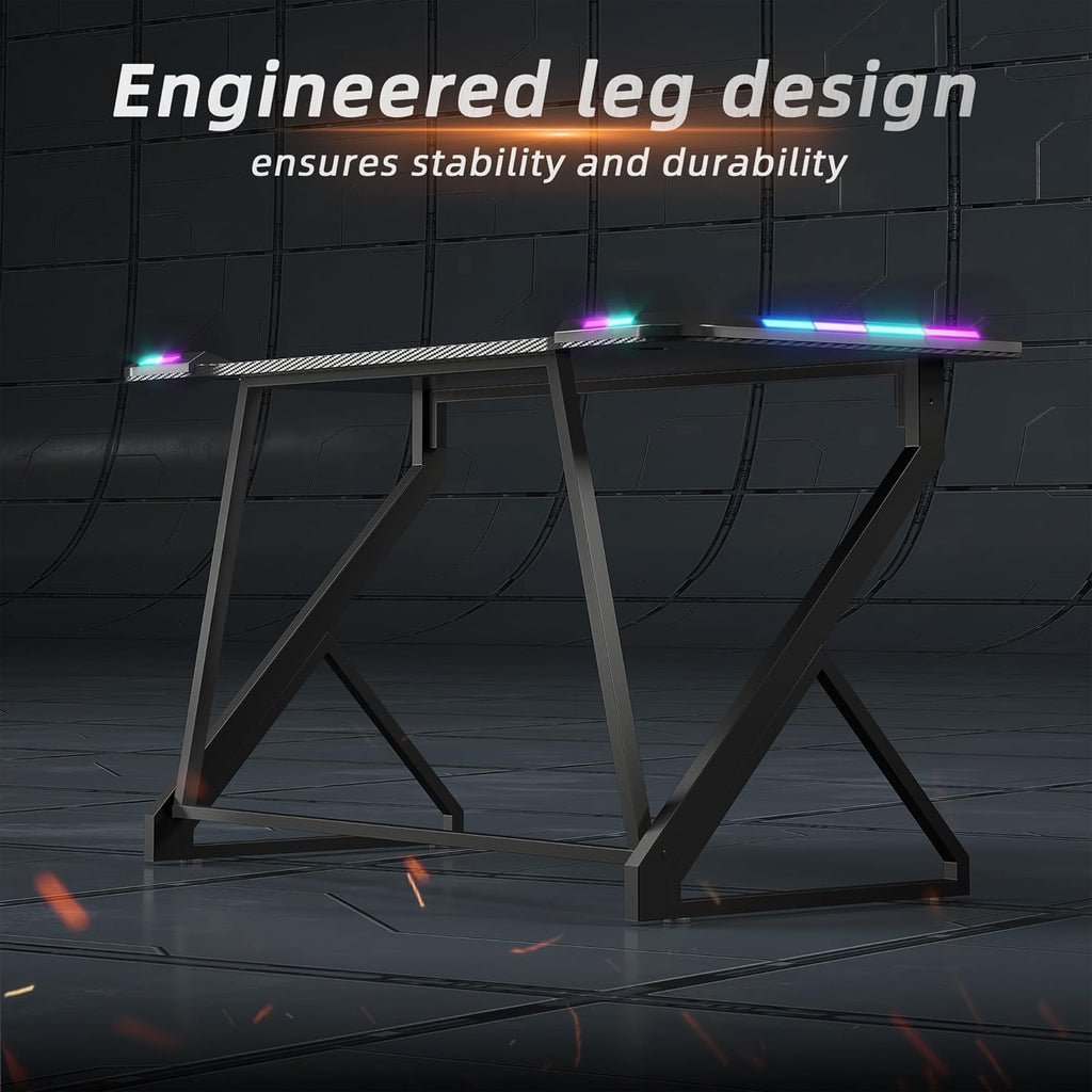 120cm Gaming Desk with LED Lighting
