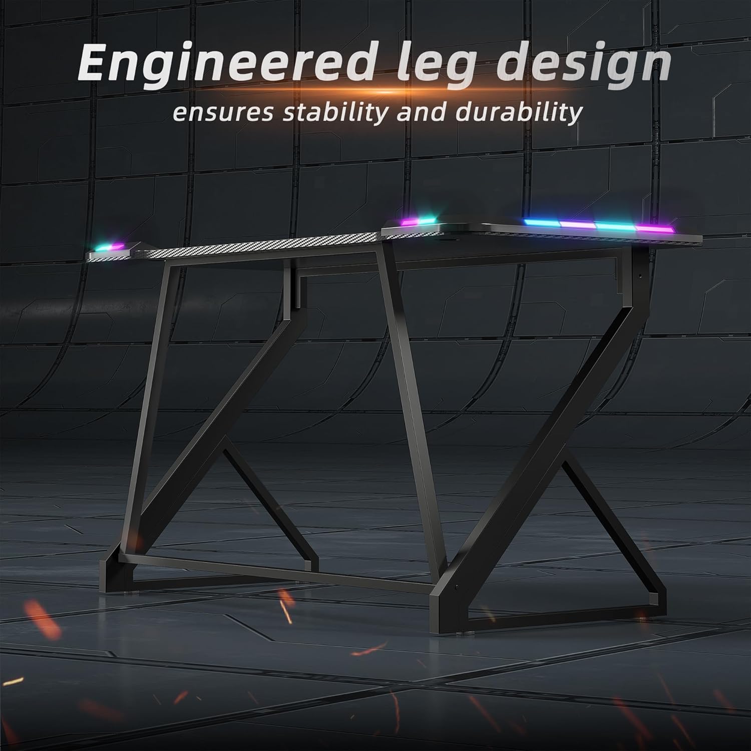 120cm Gaming Desk with LED Lighting