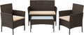 PE Rattan Balcony Furniture Set, Taupe