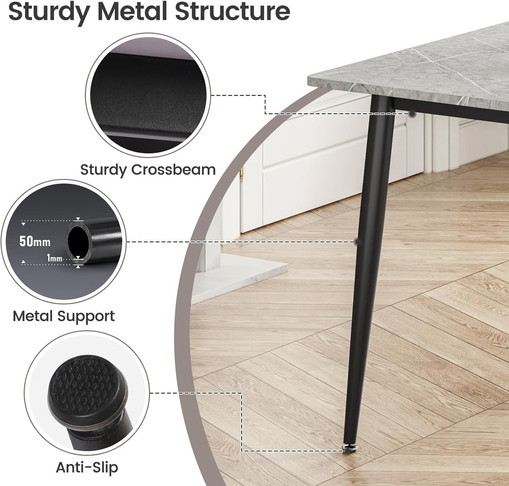 Grey Dining Table and Chairs Set 6