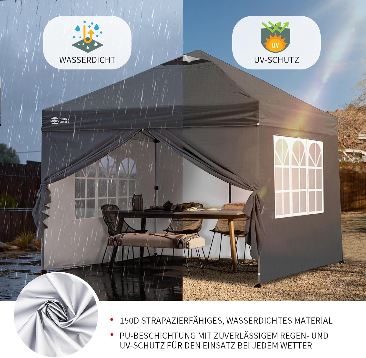 3×3m Waterproof All-Season Pop-Up Gazebo