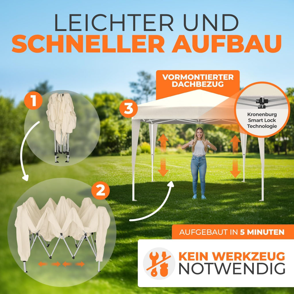3×3m Waterproof Pop-Up Gazebo with UV50+ Protection