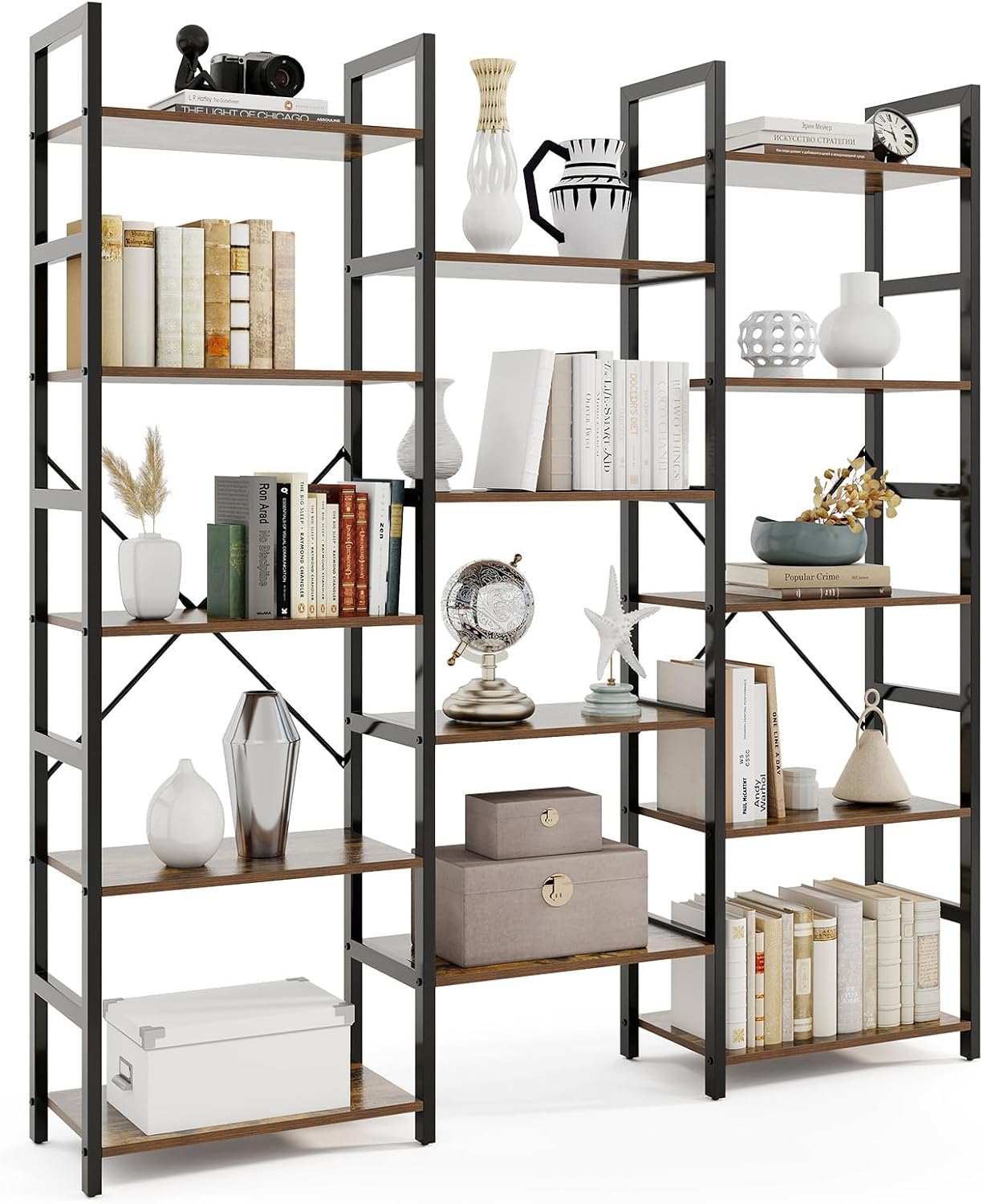 5-Tier Industrial Bookshelf