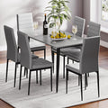 Grey Dining Table and Chairs Set 6
