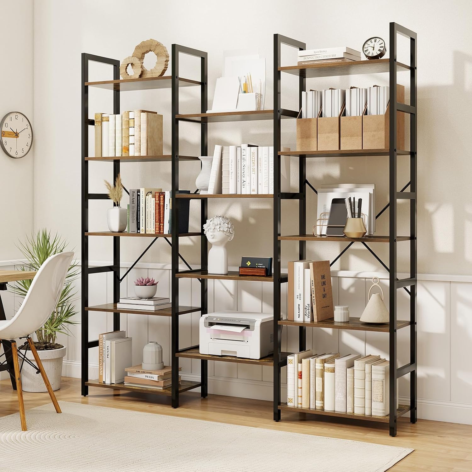 5-Tier Industrial Bookshelf