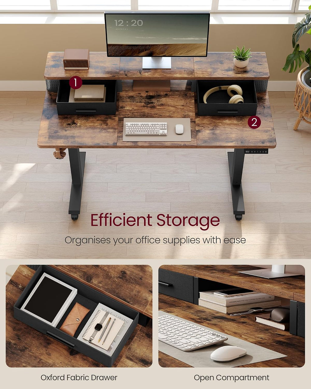 Desk with Built-In Power Strip
