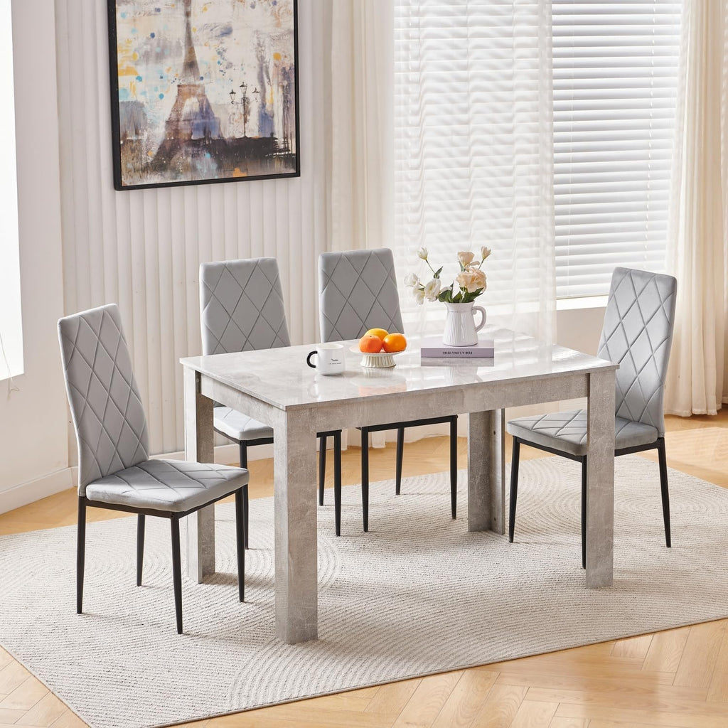 Wood Dining Table and Chairs Set of 4