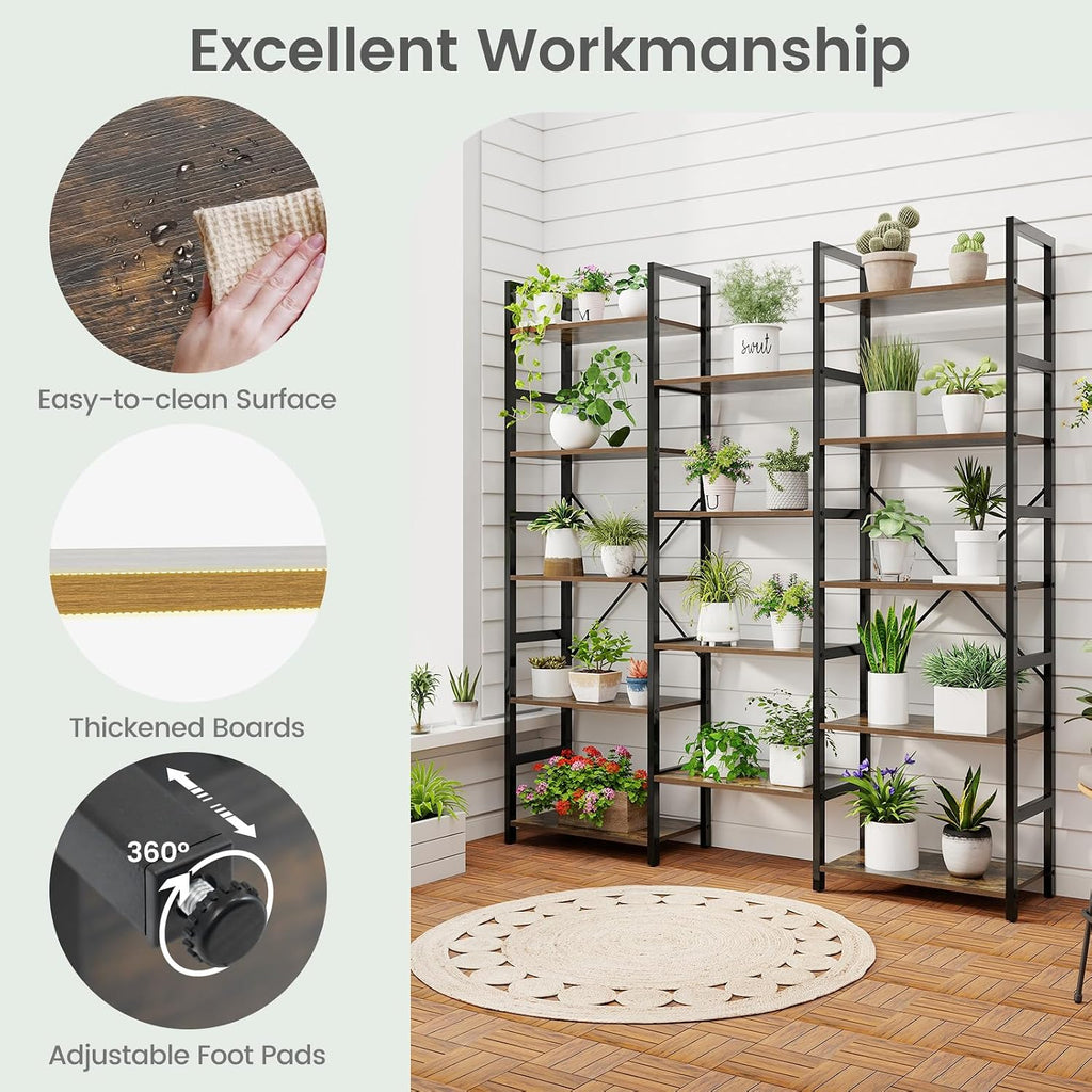 5-Tier Industrial Bookshelf