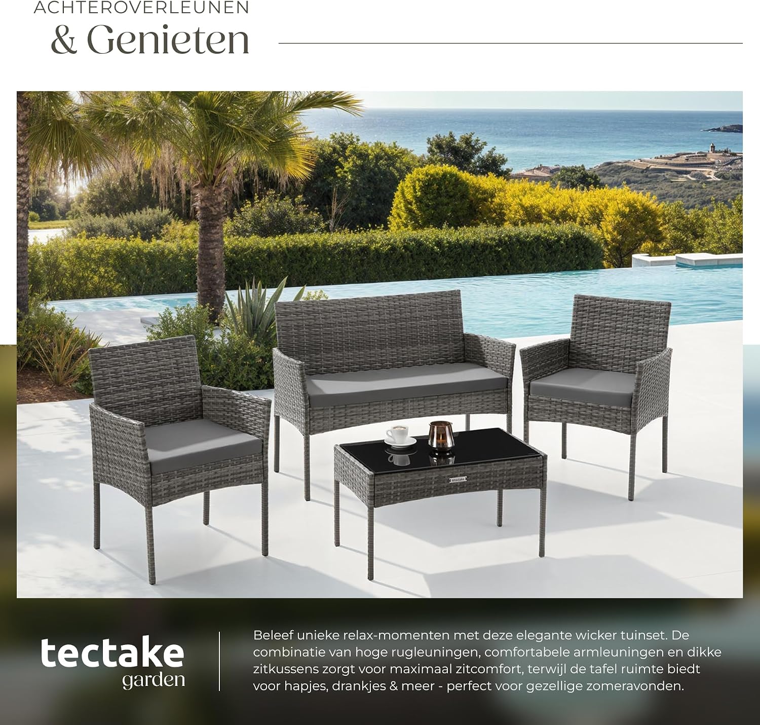 Wicker Rattan Garden Lounge Set