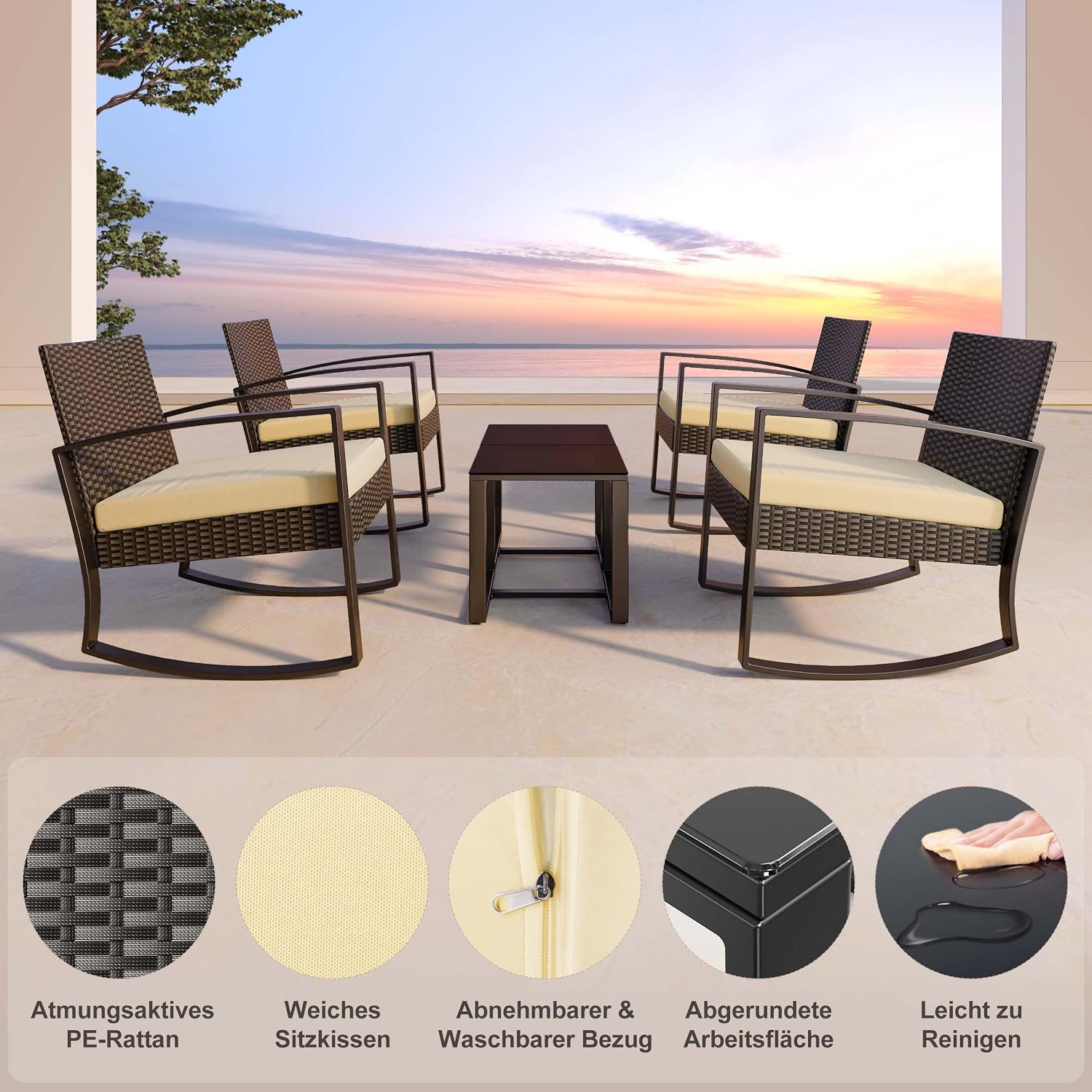 2-Seater Compact Balcony Lounge Set