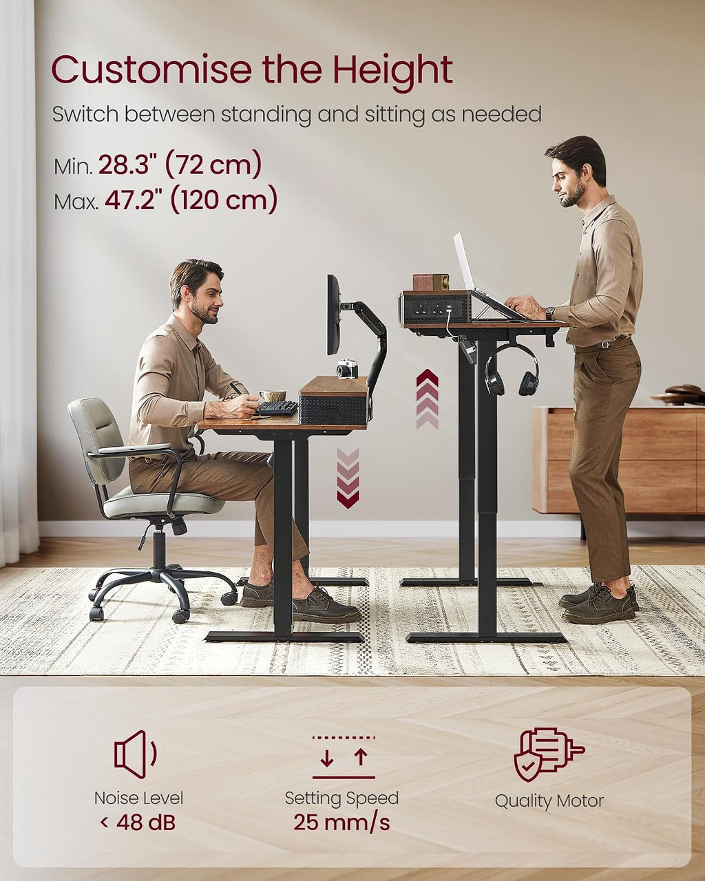 Desk with Built-In Power Strip