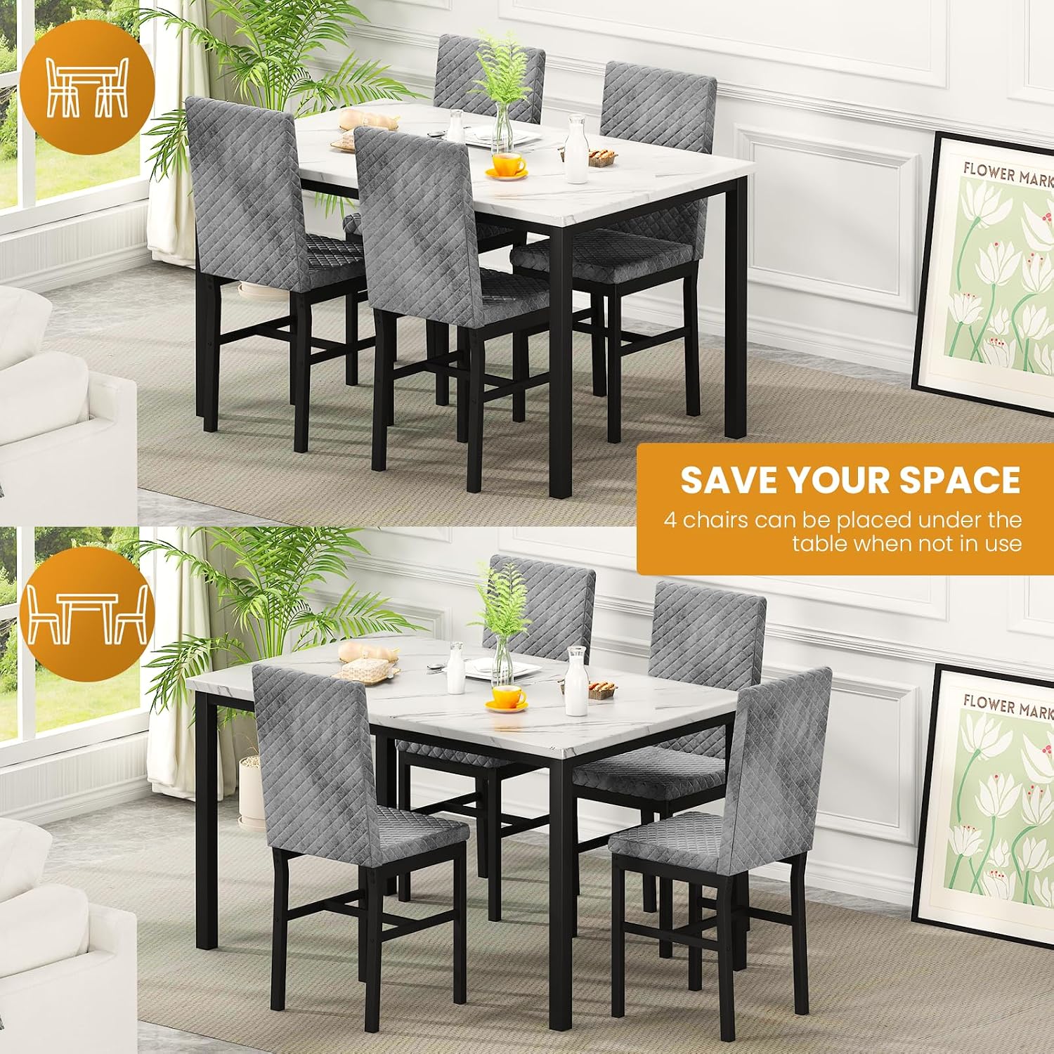 Dining Table and Chairs Set 4