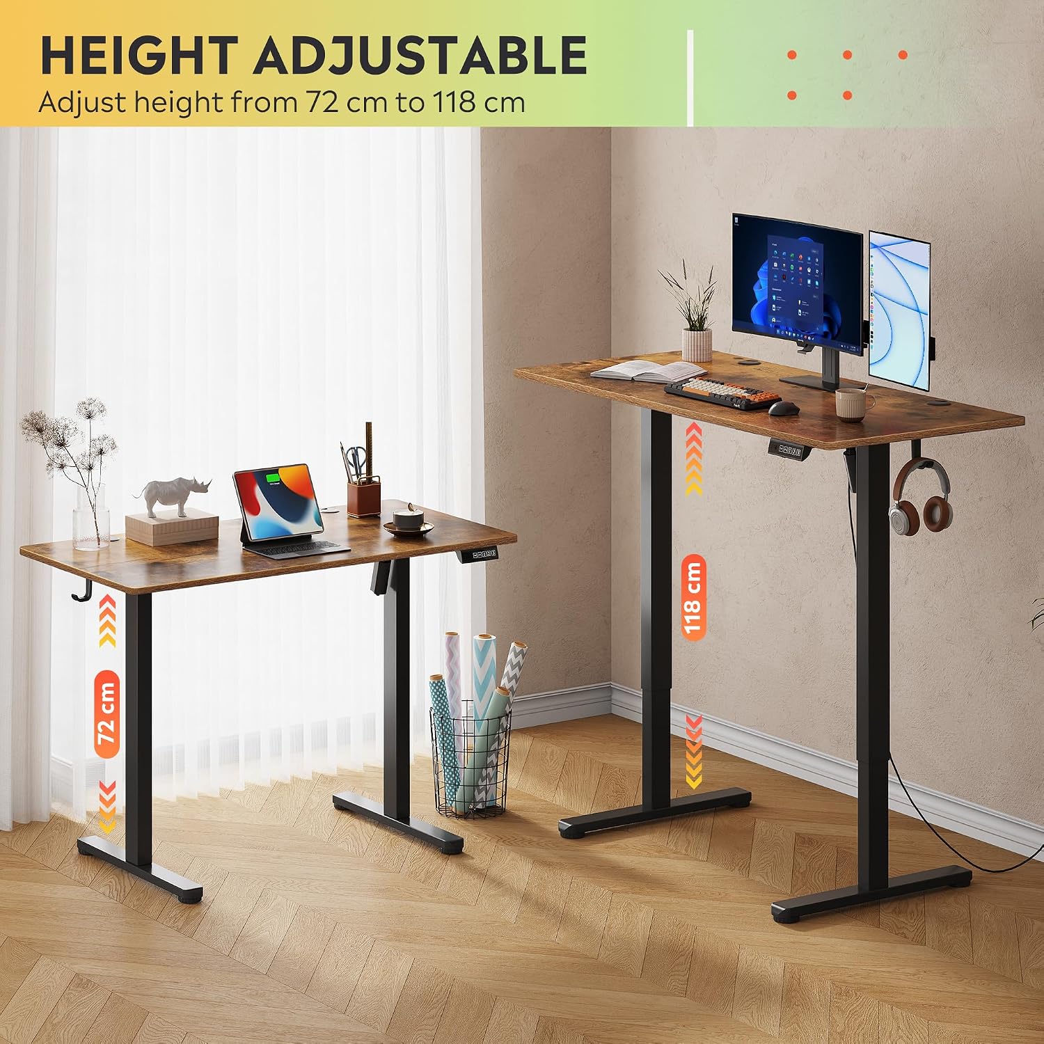 Desk Height Adjustable 120×60 cm
