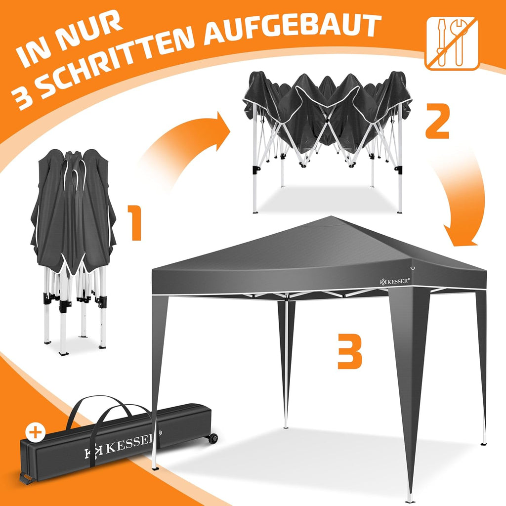 3×3m Adjustable-Height Pop-Up Gazebo