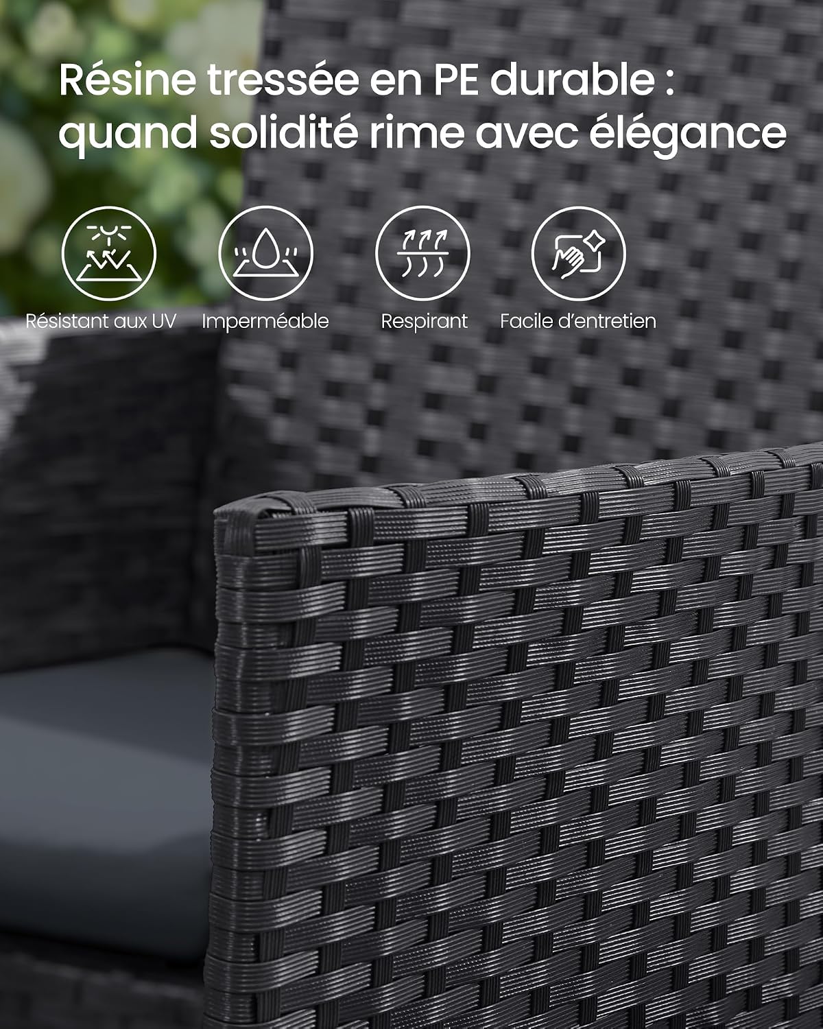 4-Piece PE Rattan Balcony Furniture Set