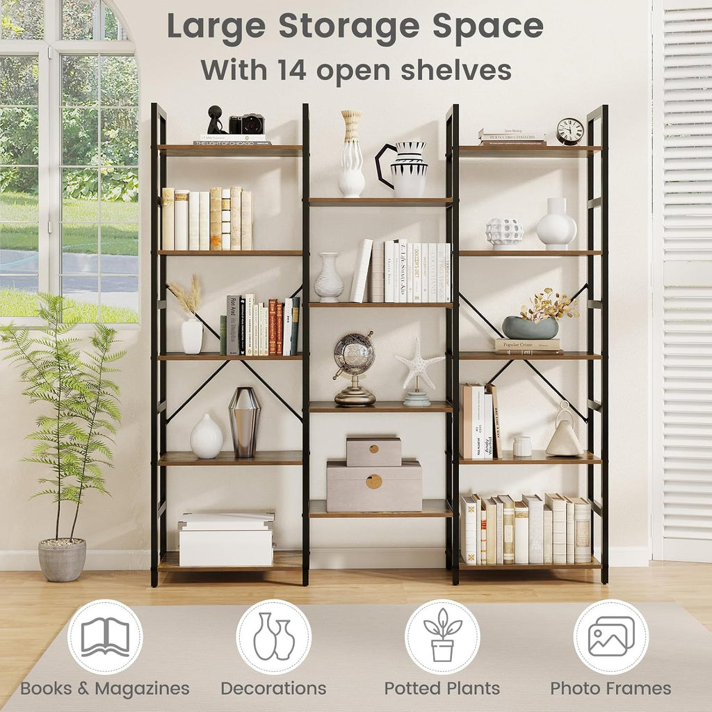 5-Tier Industrial Bookshelf