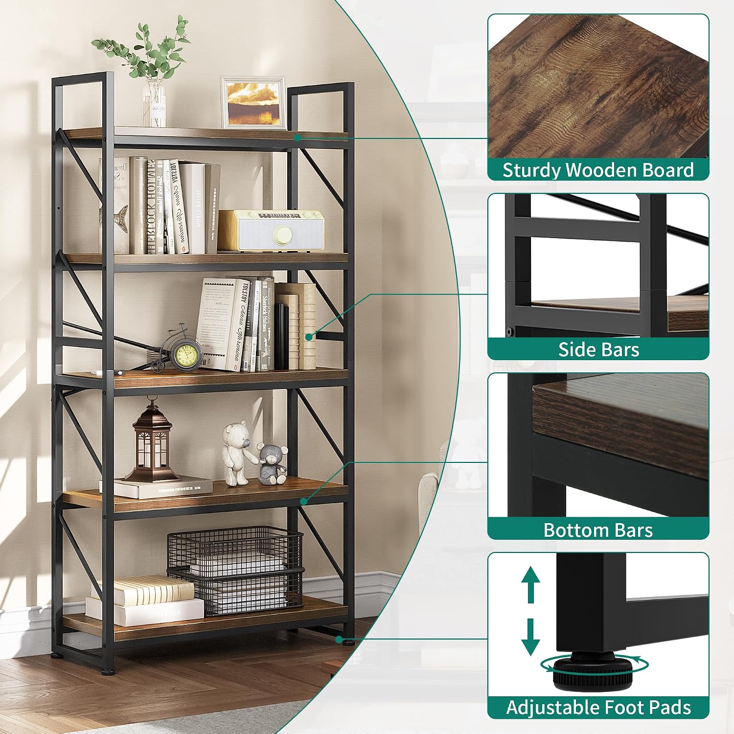 Bookcase 5 Tiers