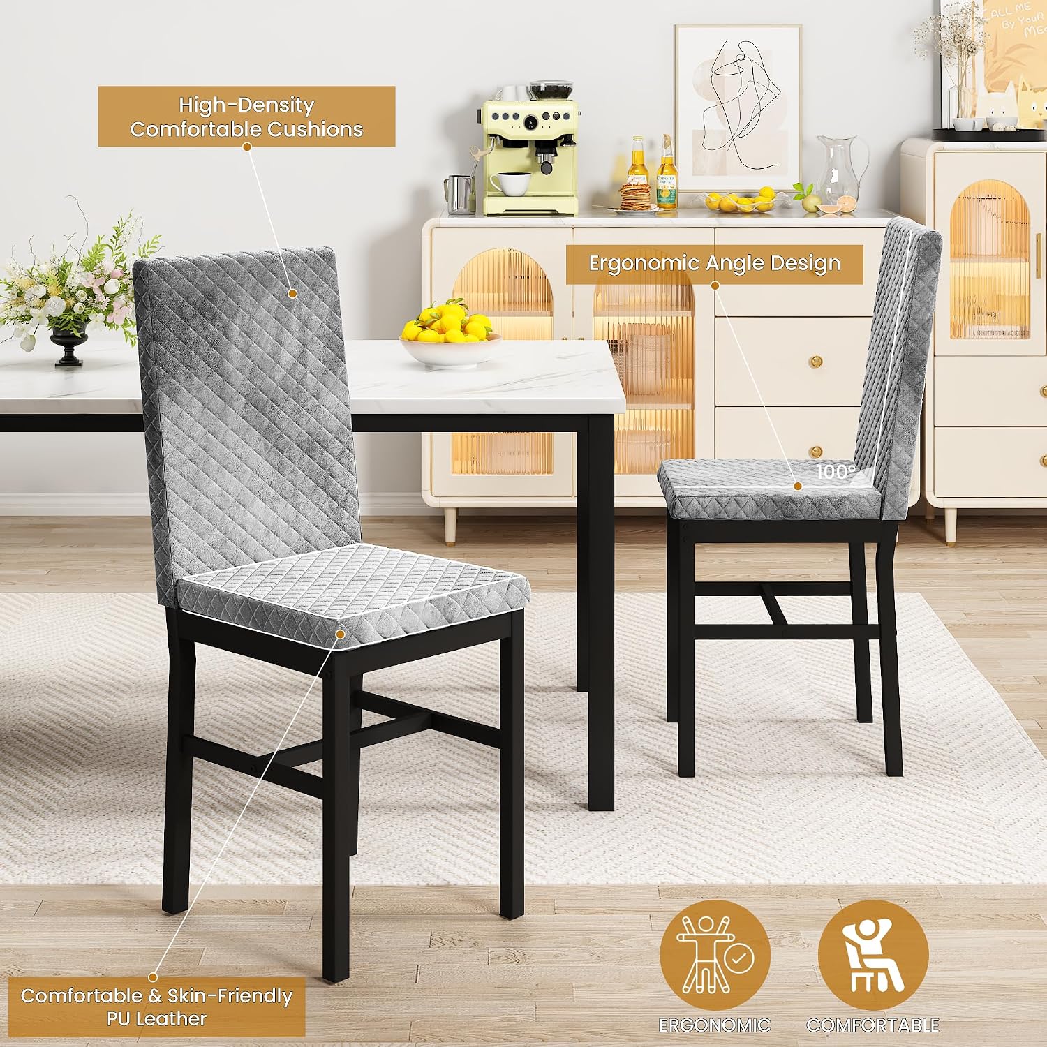 Dining Table and Chairs Set 4