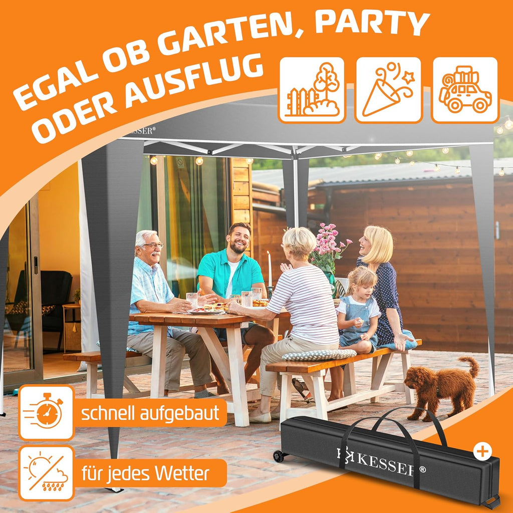 3×3m Adjustable-Height Pop-Up Gazebo