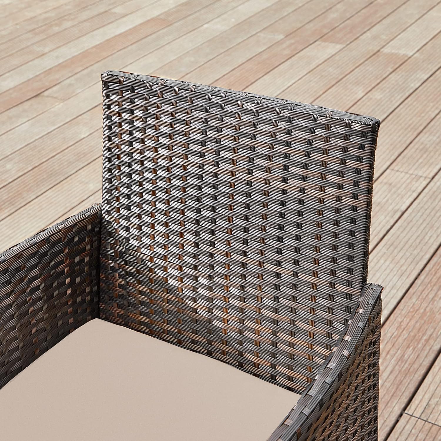 PE Rattan Balcony Furniture Set, Taupe